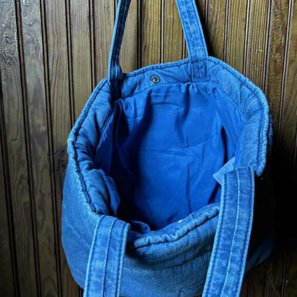 GAP Denim Puffer Tote - Washed Blue Denim - NEW WITH TAGS - Picture 4 of 6